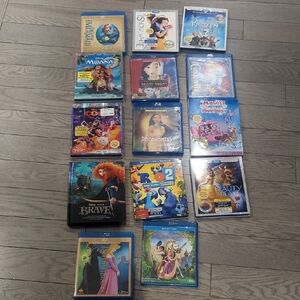 14 Disney Blu-ray Classic Collection Frozen Moana Tangled Cinderella- Like New